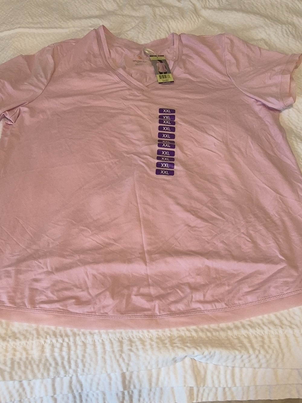 Tangerine Pastel Pink V-Neck Tee